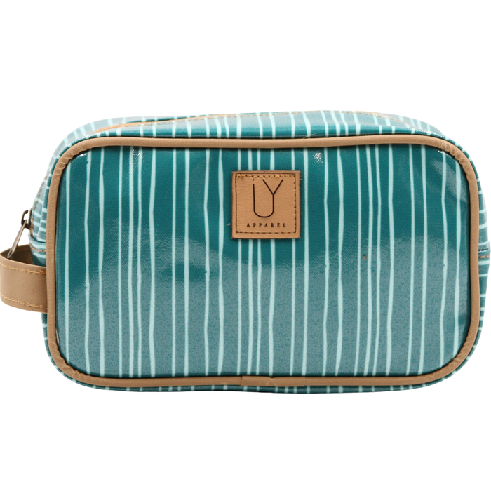 Small Toiletry Bag - Stripe Green