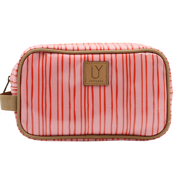 Small Toiletry Bag - Stripe Pink