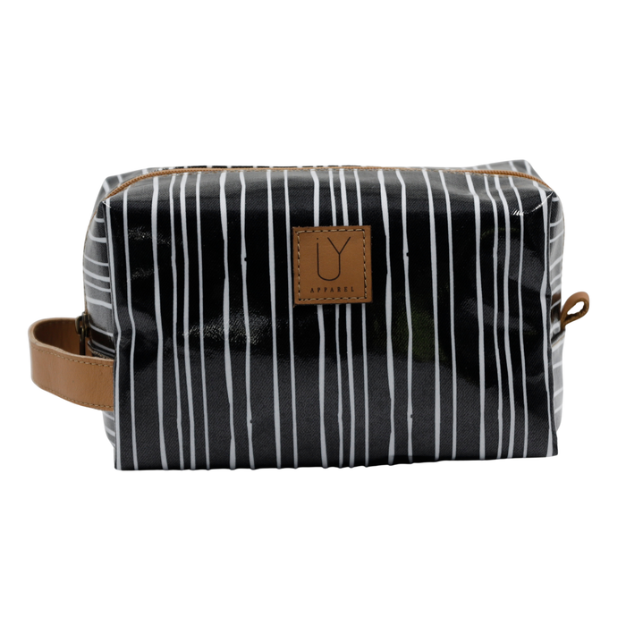 Soft Cosmetic Bag - Stripe Black on White