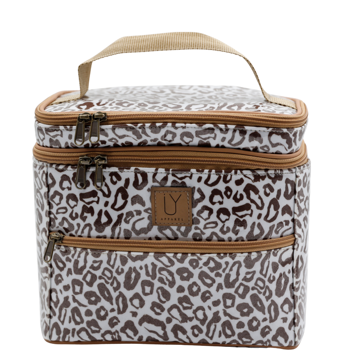 Stand Up Toiletry Bag - African Footprint Brown