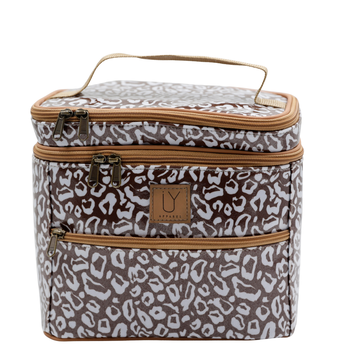 Stand Up Toiletry Bag - African Footprint White