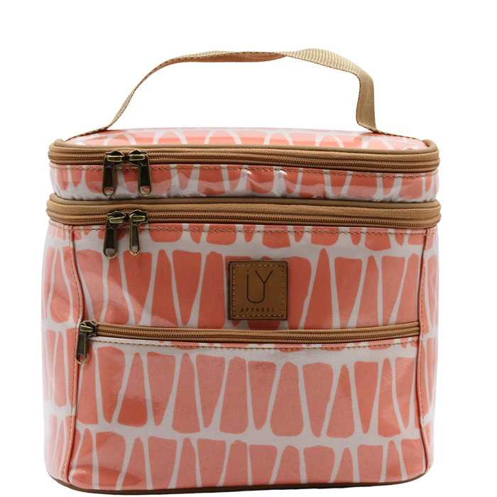 Stand Up Toiletry Bag - Cracked Earth Coral