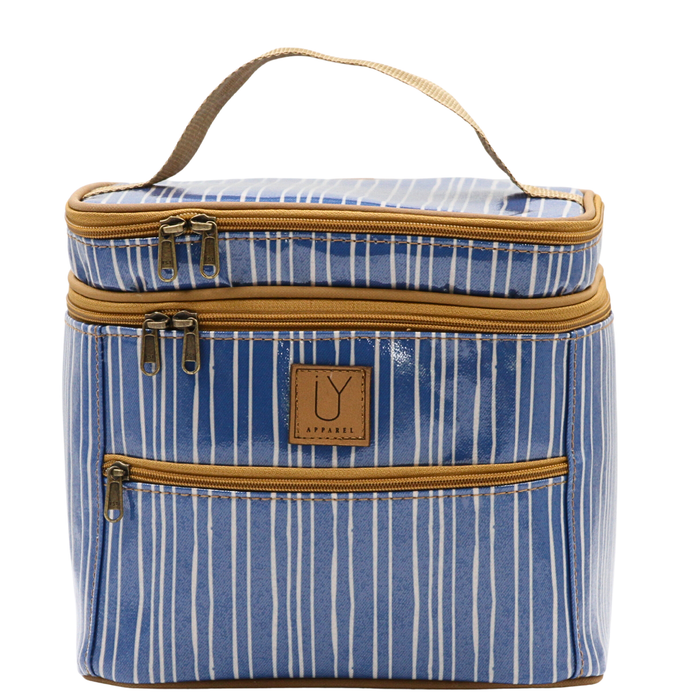 Stand Up Toiletry Bag - Stripe Blue