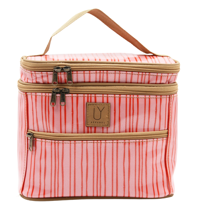Stand Up Toiletry Bag - Stripe Pink