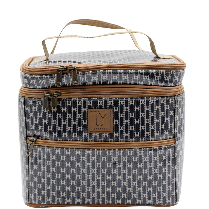 Stand Up Toiletry Bag - African Tweed Navy