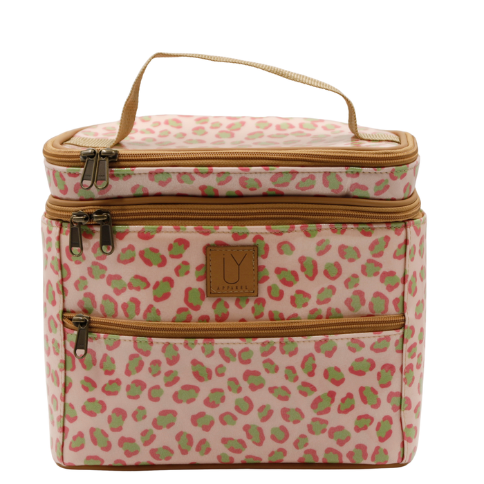 Stand Up Toiletry Bag - Leopard Pink