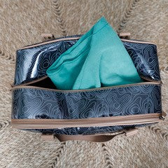 Overnight Bag with Leather Handles - Warped Check Pink