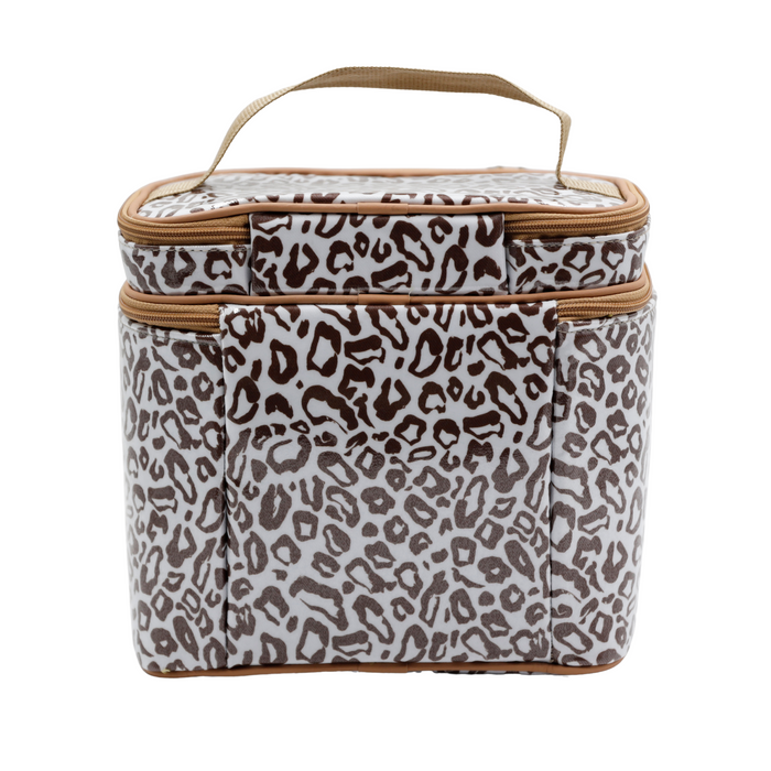 Stand Up Toiletry Bag - African Footprint Brown