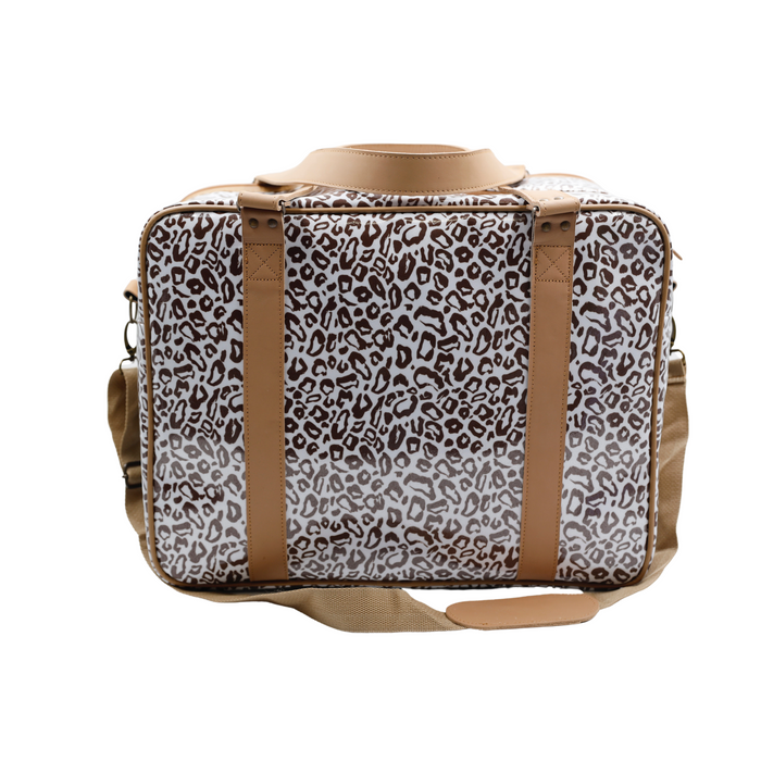 Overnight Bag with Leather Handles - African Footprint Brown