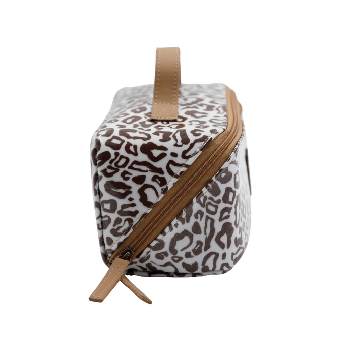 Large Cosmetic Bag - African Footprint White