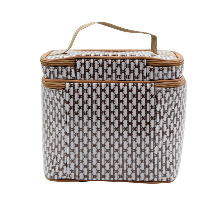 Stand Up Toiletry Bag - African Tweed White