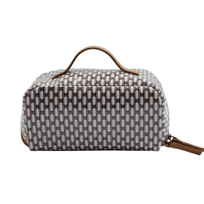 Large Cosmetic Bag - African Tweed White