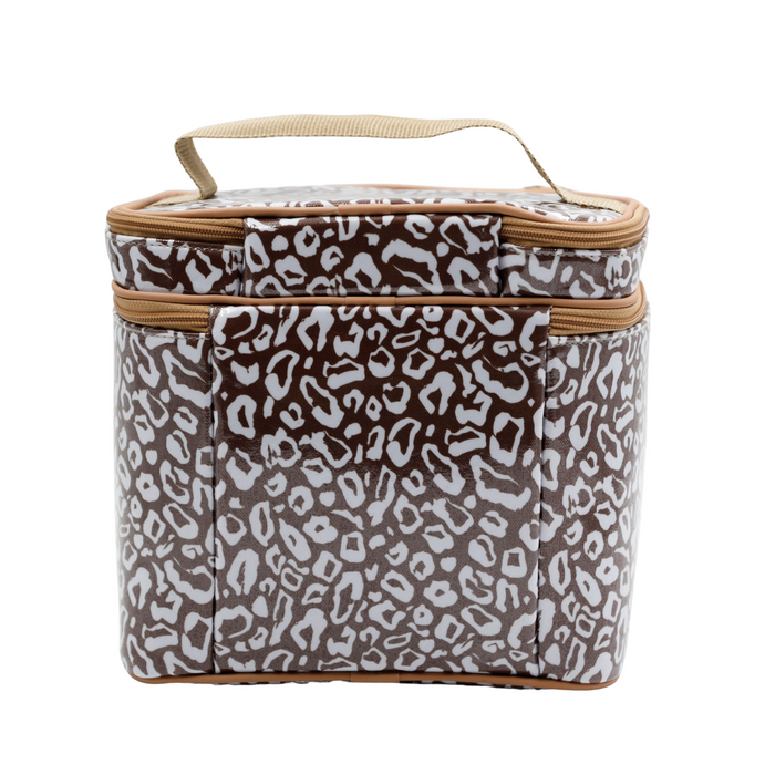 Stand Up Toiletry Bag - African Footprint White