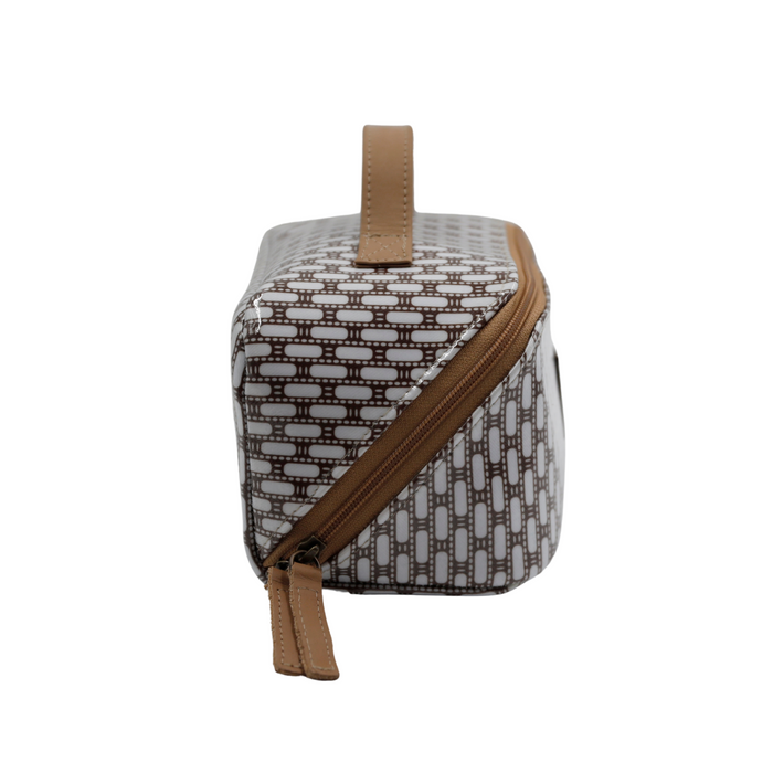 Large Cosmetic Bag - African Tweed White