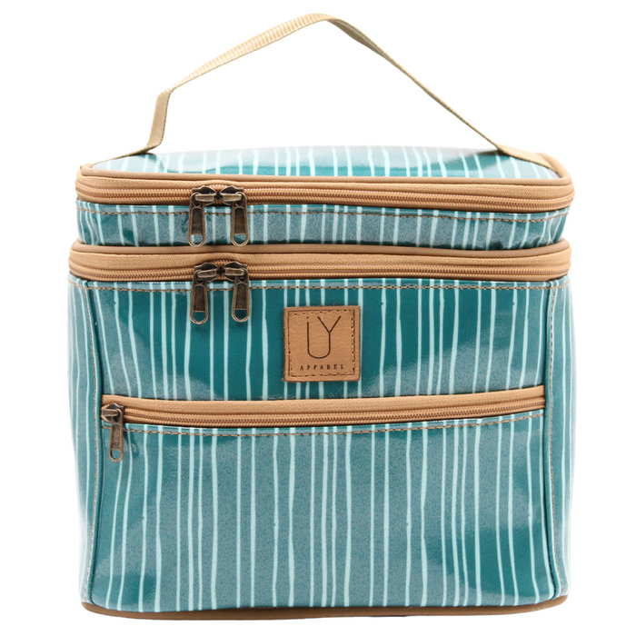 Stand Up Toiletry Bag - Stripe Green