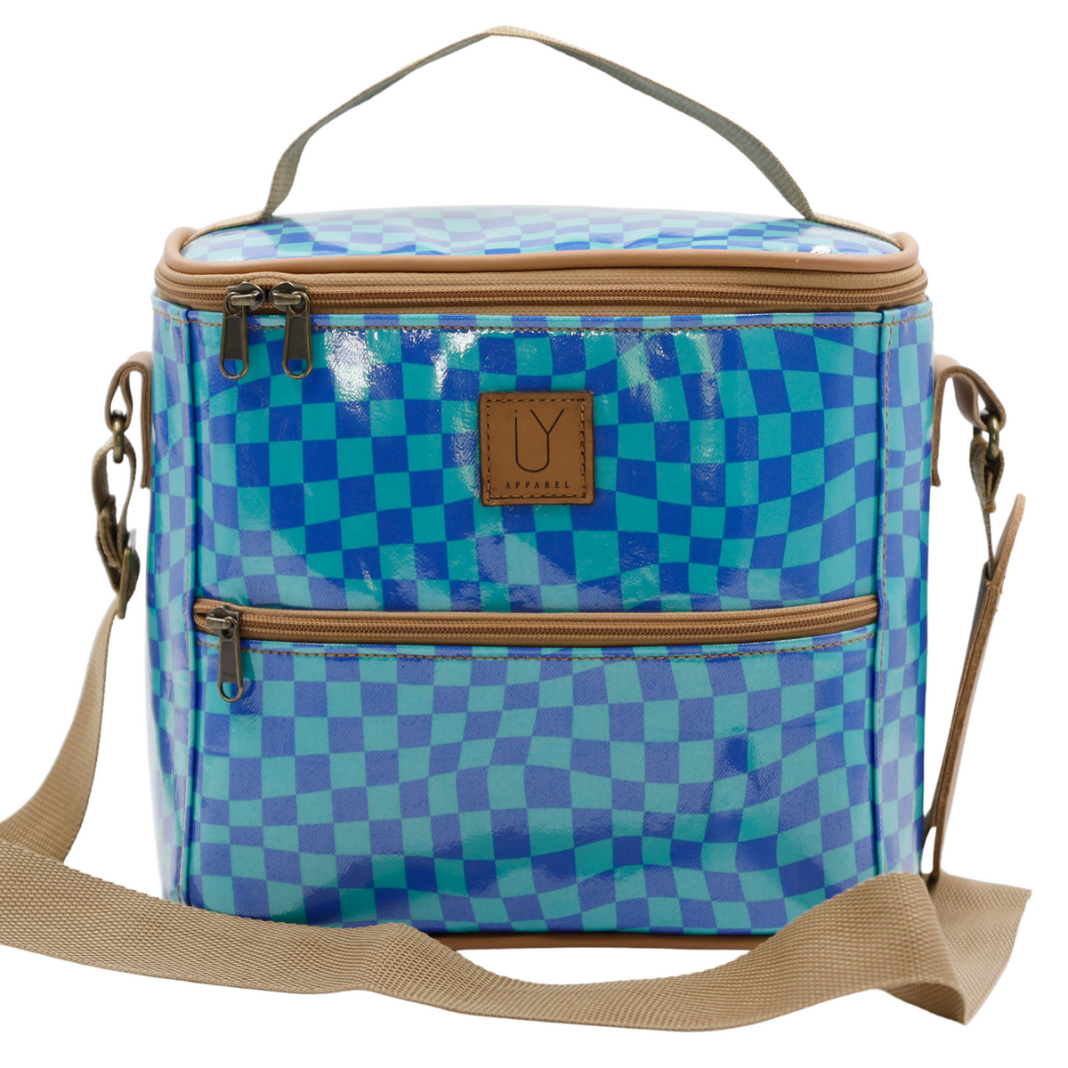 Lunch Cooler Warped Check Aqua