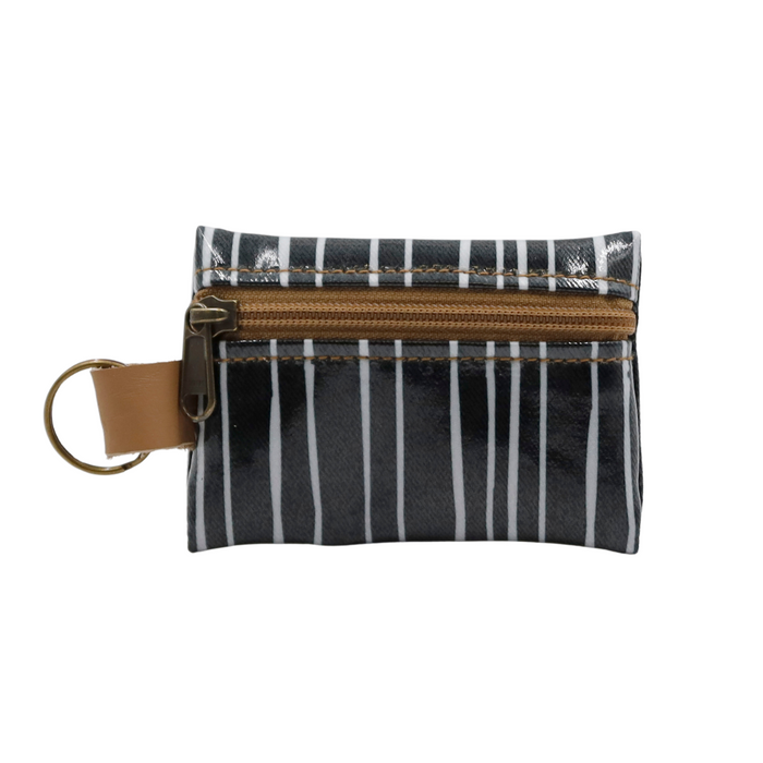 Keyring Pouch - Stripe Black and White