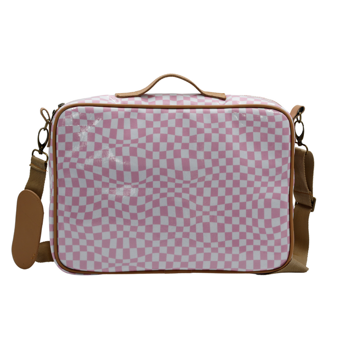 Laptop Bag - Warped Check Pink