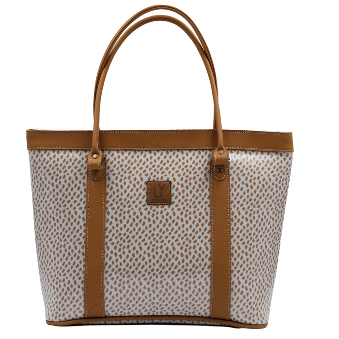 Jozi Tote - Scatter Gold on White