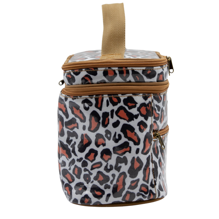 Stand Up Toiletry Bag - Leopard Coral