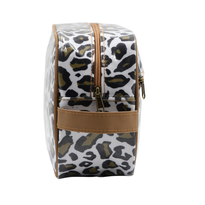 Large Toiletry Bag - Leopard Khaki