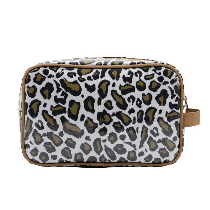 Large Toiletry Bag - Leopard Khaki