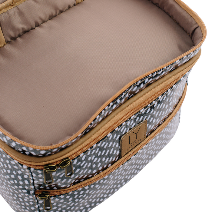 Stand Up Toiletry Bag - Leopard Khaki