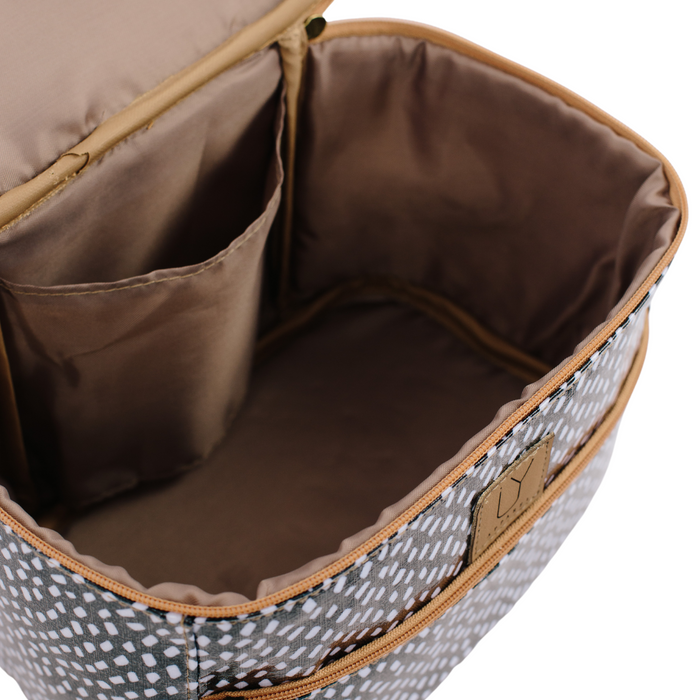 Stand Up Toiletry Bag - Leopard Khaki