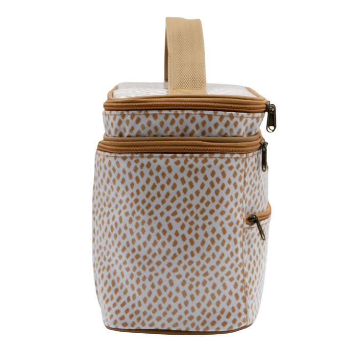 Stand Up Toiletry Bag - Scatter Gold on White