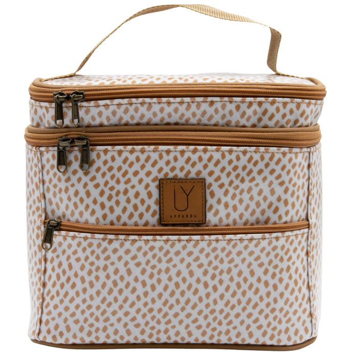 Stand Up Toiletry Bag - Scatter Gold on White