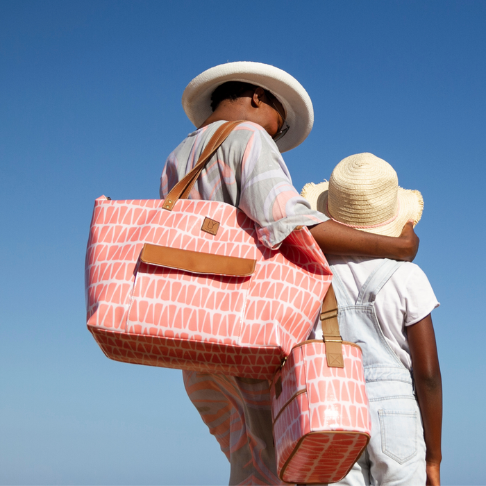 Beach Bag - Cracked Earth Coral