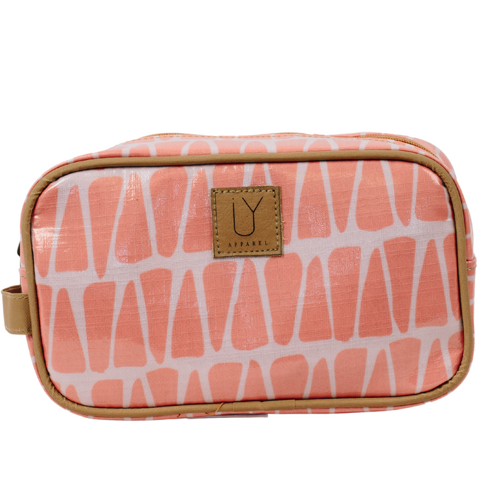Small Toiletry Bag - Cracked Earth Coral