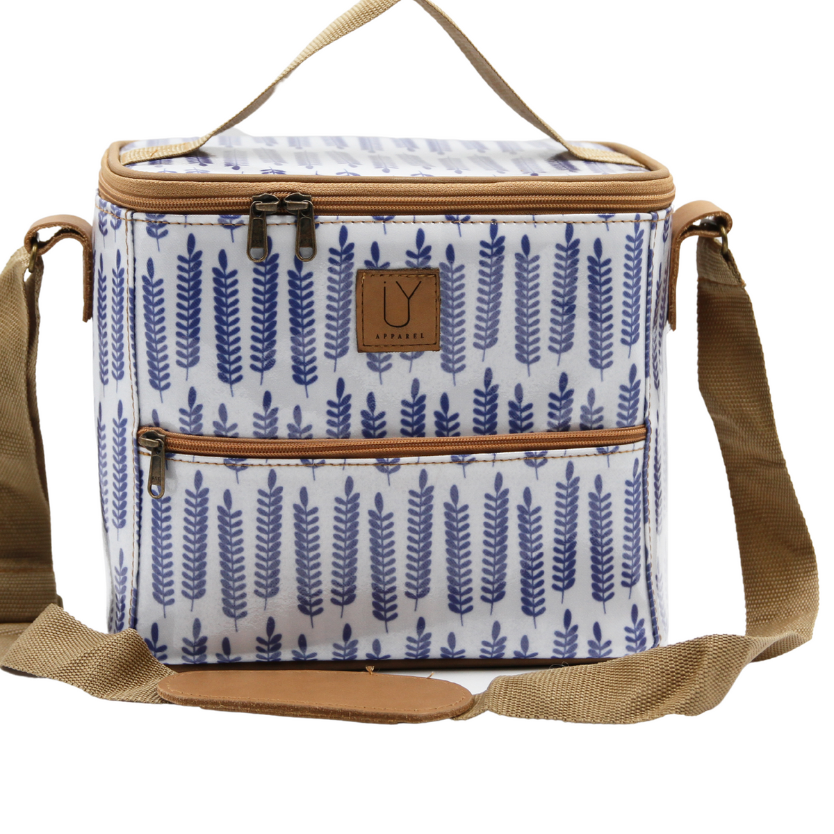 Lunch Cooler Leaves Blue — IY Apparel
