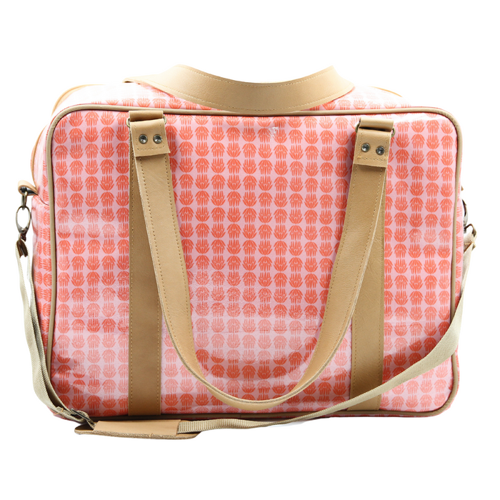 Overnight Bag with Leather Handles - Protea Pink