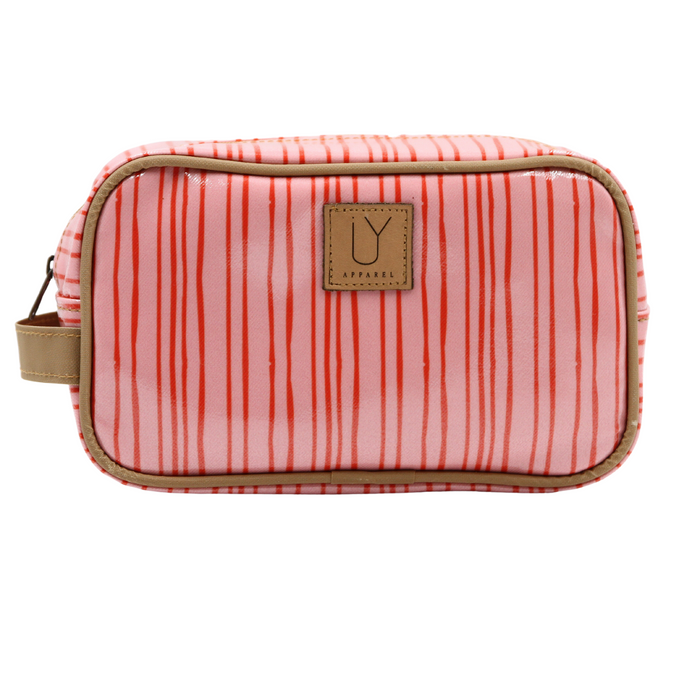 Small Toiletry Bag - Stripe Pink