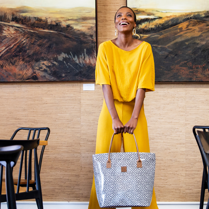 Classic Tote - Scatter Black on White