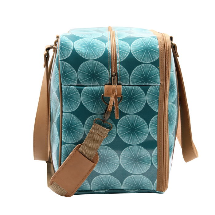 Overnight Bag With Leather Handles - Shell Green