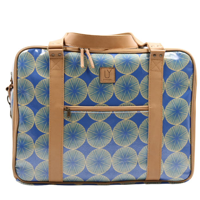 Overnight Bag With Leather Handles - Shell Blue