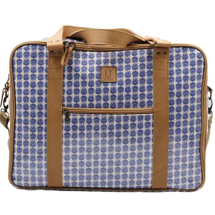 Overnight Bag with Leather Handles - Protea Blue
