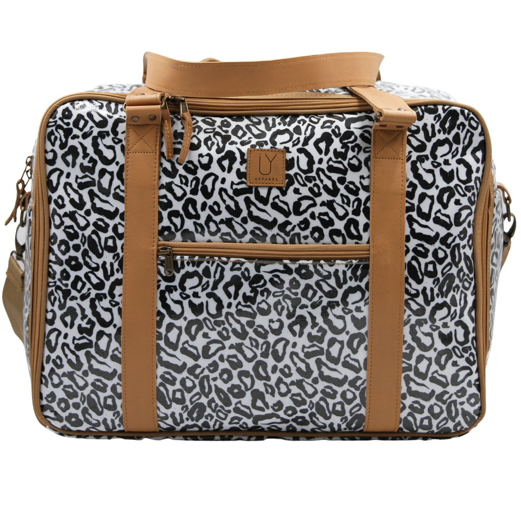 Overnight Bag with Leather Handles African Footprint IY Apparel