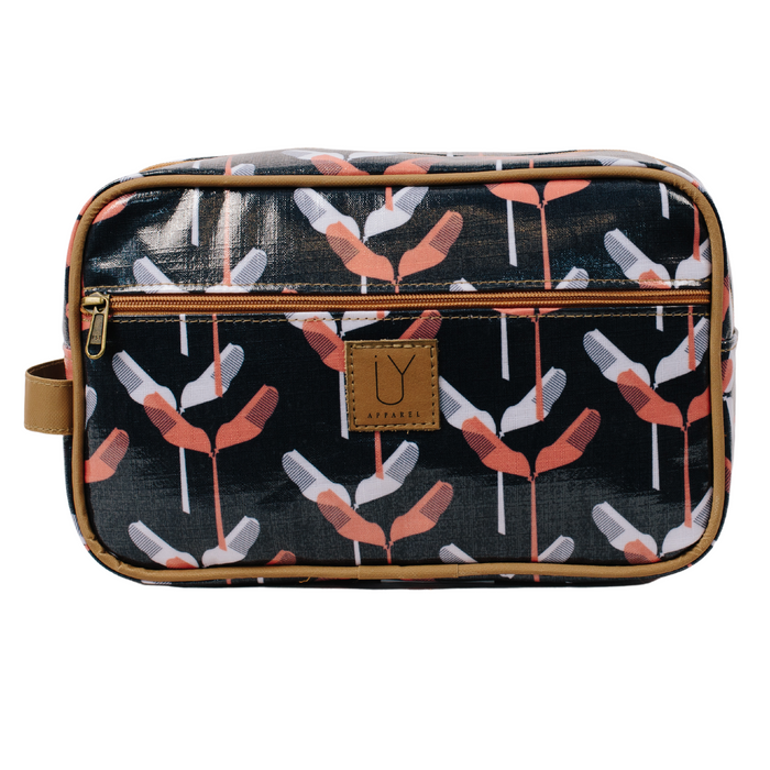 Large Toiletry Bag - Banana Leaf Midnight Coral