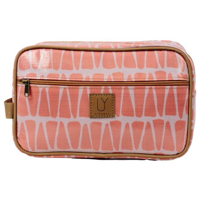 Large Toiletry Bag - Cracked Earth Coral